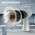 BREETEE Portable Range Hood Kitchen - Powerful 3-Speed Suction Desktop Compact Range Hood with 2 Double Filter - Original Low Noise Kitchen Exhaust Fan with 2 Carbon Filters Large Oil Collection Cup