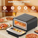 ADVWIN Upgrade Pizza Oven Indoor - Heats Up to 840℉, 1700W Versatile Electric Pizza Oven Countertop, 6 Touchscreen Presets, Stainless Steel Pizza Cooker, Pizza Stone and Peel Included
