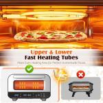 ADVWIN Upgrade Pizza Oven Indoor - Heats Up to 840℉, 1700W Versatile Electric Pizza Oven Countertop, 6 Touchscreen Presets, Stainless Steel Pizza Cooker, Pizza Stone and Peel Included