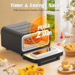 ADVWIN Upgrade Pizza Oven Indoor - Heats Up to 840℉, 1700W Versatile Electric Pizza Oven Countertop, 6 Touchscreen Presets, Stainless Steel Pizza Cooker, Pizza Stone and Peel Included