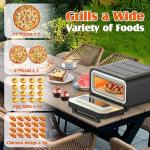 ADVWIN Upgrade Pizza Oven Indoor - Heats Up to 840℉, 1700W Versatile Electric Pizza Oven Countertop, 6 Touchscreen Presets, Stainless Steel Pizza Cooker, Pizza Stone and Peel Included