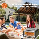 ADVWIN Upgrade Pizza Oven Indoor - Heats Up to 840℉, 1700W Versatile Electric Pizza Oven Countertop, 6 Touchscreen Presets, Stainless Steel Pizza Cooker, Pizza Stone and Peel Included