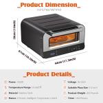 ADVWIN Upgrade Pizza Oven Indoor - Heats Up to 840℉, 1700W Versatile Electric Pizza Oven Countertop, 6 Touchscreen Presets, Stainless Steel Pizza Cooker, Pizza Stone and Peel Included