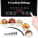 Electric Cooktop, Portable Electric Cooktop 1800W Single Burner Stove with LED Touch Screen, 8 Power & 8 Temperature Levels, Timer, 110V-120V Hot Plate for Home Camping