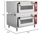 Krollen Industrial KPO-2S Double Deck Countertop Pizza/Bakery Oven with Two Independent Chambers; (2) 1700W, 120V