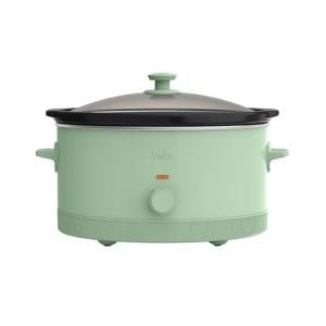 bella 6.0 Qt Manual Slow Cooker, EverGood™ Ceramic Nonstick Coating, 3 Temperature Settings, Dishwasher Safe Stoneware Pot and Tempered Glass Lid, Cool Touch Handles & Tangle Free Cord Wrap, Seaglass