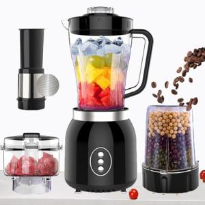 Grinder Blender and Food Processor for Kitchen, 4 Functions for Shakes and Smoothies, Meat Chopped,Dry Grinding & more With 800W 2 Speed Motor Electric Mixer Machine