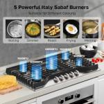 ThermoMate Heavy 36 Inch Gas Cooktop with 5 Italy Sabaf Power Burners, Built In Gas Stove Top of 304 Stainless Steel, Gas Hob NG/LPG Convertible, Gas Cooker with Thermocouple Protection CSA Certified