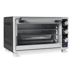 Amazon Basics 6-Slice 23-QT Toaster Oven with Built-In Air Fryer, 7-In-1 Cooking Options, 60-Min Timer & Adjustable Temperature (200℉ - 450℉), With Accessories, 1500W, Stainless Steel, Silver/Gray