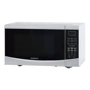 West Bend WBMW92W Microwave Oven 900-Watts Compact with 6 Pre Cooking Settings, Speed Defrost, Electronic Control Panel and Glass Turntable, 0.9-Cu.Ft, White
