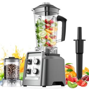 Blender for Smoothies, 2-in-1 Blender & Grinder Combo, Smoothie Maker, 1800 Peak Watts, 68 Oz Large Capacity, BPA-Free Countertop Blender for Ice Crushing, Frozen Drinks, Silver