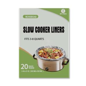 Slow Cooker Liners 20pcs, Large 13“ x 21” Disposable Cooking Bags for 3QT to 8QT Slow Cookers, Cooking Tray for Oval and Round Pots (20)