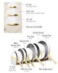 Caraway 22-Piece Nonstick Ceramic Cookware Set - Includes Fry Pans, Sauce Pan, Sauté Pan, Dutch Oven, Petite Cooker, Stir Fry Pan, Rondeau, Stock Pot, Lids & Storage Organizers - White