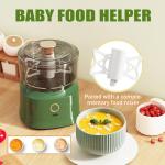 Food Processor,350ML Electric Food Chopper with Stainless Steel Blade & USB Rechargeable,Mini Chopper for Baby Food & Family Use (Green)