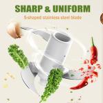 Food Processor,350ML Electric Food Chopper with Stainless Steel Blade & USB Rechargeable,Mini Chopper for Baby Food & Family Use (Green)