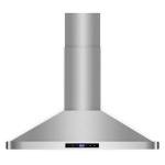COSMO COS-63190S 36 in. Vista Collection 380 CFM Ducted Wall Mount Range Hood, Touch Controls, LED Lights, Stainless Steel