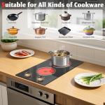 Traenvir 2 Burner Electric Cooktop, Built-in & Countertop Electric Stovetop 12 Inch, Ceramic Cook Top with Knob Control, 9 Power Levels Setting, Over-Temperature Protection, 110V - 120V Plug in