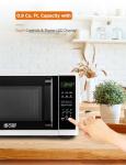COMMERCIAL CHEF 0.9 Cubic Foot Microwave with 10 Power Levels, Small Microwave with Grip Handle, 900W Countertop Microwave with Digital Display, Door Lock and Kitchen Timer, White