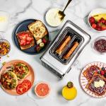 Inspirex Touch Screen Toaster - 2 Slice Extra-Wide Slots - 5 Bread Type and 6 Browning Levels - Defrost, Reheat, Favorite, Single Slot Settings - Stainless Steel