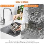 Slow Cold Press Juicer Machines: Masticating Cold Pressed Compact Juicer For Vegetable And Fruit Easy To Clean, Silver Grey