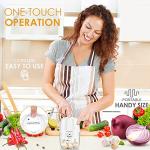 KitchekShop Electric Garlic Chopper, 300ML Portable Cordless Mini Food Processor, Rechargeable Vegetable Chopper Blender for Nuts Chili Onion Minced Meat and Spices BPA-Free(White)