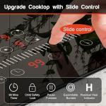 Karinear Electric Cooktop 30 Inch, 5 Burners Electric Stove Top, Built-in Ceramic Cooktop, 9 Heating Level, Pause, Timer, Child Safety Lock, Triple Ring Expandable Burners, 220V Hardwire