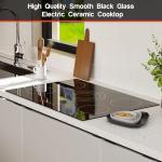 Karinear Electric Cooktop 30 Inch, 5 Burners Electric Stove Top, Built-in Ceramic Cooktop, 9 Heating Level, Pause, Timer, Child Safety Lock, Triple Ring Expandable Burners, 220V Hardwire