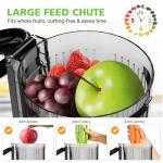 Cold Press Juicer, Juicer Machines with 5.3" Wide Feed Chute, Masticating Juicer for Whole Vegetables & Fruits, Juice Extractor Machine Easy to Clean, Grey