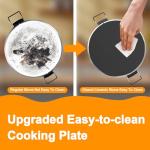 ECUMFFY Pizza Oven Indoor, 12 Inch Retro Pizza Maker, Rapid Heating 800˚F, 1200W Glazed Ceramic Stone Electric Pizza Cooker, Two-button Precise Temperature Control, Viewing Window for Precise Cooking