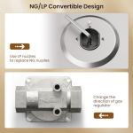 COSTWAY 30-inch Gas Cooktop, Stainless Steel Gas Stove Top with 4 Burners, ABS Knobs and Cast Iron Grates, NG/LP G Convertible Gas Range Top with Sealed Burners for Kitchen, Easy to Clean, Silver