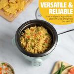 Tasty Mini Rice Cooker with Removable Nonstick Bowl and Auto Keep Warm Function, Great For Soups, Stews, Grains and Oats, 6 Cups Cooked (3 Cups Uncooked), 1.5-Quart, Aqua