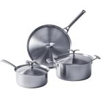 Stainless Steel Ceramic Cookware Set 6Pcs Pots and Pans Set Non Stick Steam-Return Lids 5 Ply Induction Non-Toxic Oven Safe Professional Kitchen Cooking Heavy Chef Quality | PFOA,PTFE & PFOS Free