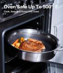 Stainless Steel Ceramic Cookware Set 6Pcs Pots and Pans Set Non Stick Steam-Return Lids 5 Ply Induction Non-Toxic Oven Safe Professional Kitchen Cooking Heavy Chef Quality | PFOA,PTFE & PFOS Free