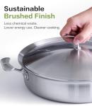 Stainless Steel Ceramic Cookware Set 6Pcs Pots and Pans Set Non Stick Steam-Return Lids 5 Ply Induction Non-Toxic Oven Safe Professional Kitchen Cooking Heavy Chef Quality | PFOA,PTFE & PFOS Free