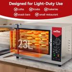 CROSSON 23L Quarter-Size Convection Oven,3-Tier Commercial Toaster oven w/Front Glass Door,3 set of Wire Racks,120 Minutes Timer and Interior Light, 120V/1600W Countertop Conventional Oven