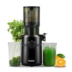 Fretta Cold Press Juicer Machines Slow Masticating Juicer Machines with 1.1 L Large Feed Chute Fit Whole Fruits and Vegetables Easy Clean Self Feeding,High Juice Yield,BPA Free (Ink-black)