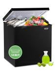 Krib Bling 7.0 Cu.Ft Chest Freezer 7 Gears Temperature Control(-4°F to 6.8°F), Deep Compact Freezer with Two Removable Basket, for House, Kitchen, Garage, Basement, Shop, Black