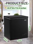 Krib Bling 7.0 Cu.Ft Chest Freezer 7 Gears Temperature Control(-4°F to 6.8°F), Deep Compact Freezer with Two Removable Basket, for House, Kitchen, Garage, Basement, Shop, Black