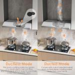 SOONYE 30 inch Stainless Steel Under Cabinet Range Hood, Slim Kitchen Vent Hood Ducted/Ductless Convertible with 3 Speed Controls, 5-Layer Aluminum Filters,LED Lights