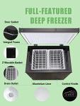 Krib Bling 7.0 Cu.Ft Chest Freezer 7 Gears Temperature Control(-4°F to 6.8°F), Deep Compact Freezer with Two Removable Basket, for House, Kitchen, Garage, Basement, Shop, Black