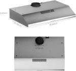 SOONYE 30 inch Stainless Steel Under Cabinet Range Hood, Slim Kitchen Vent Hood Ducted/Ductless Convertible with 3 Speed Controls, 5-Layer Aluminum Filters,LED Lights