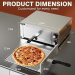 PYY Indoor Electric Pizza Oven - Countertop Pizza Maker Machine Commercial Stainless Steel With Crumb Tray for Home 12in