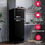 Frigidaire EFR786 Retro Apartment Size Refrigerator with Top Freezer - 2 Door Fridge with 7.5 Cu Ft of Storage Capacity, Adjustable Spill-Proof Shelves, Door & Crisper Bins, Black