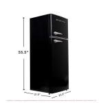 Frigidaire EFR786 Retro Apartment Size Refrigerator with Top Freezer - 2 Door Fridge with 7.5 Cu Ft of Storage Capacity, Adjustable Spill-Proof Shelves, Door & Crisper Bins, Black