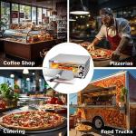 PYY Indoor Electric Pizza Oven - Countertop Pizza Maker Machine Commercial Stainless Steel With Crumb Tray for Home 12in