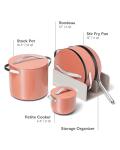 Caraway 22-Piece Nonstick Ceramic Cookware Set - Includes Fry Pans, Sauce Pan, Sauté Pan, Dutch Oven, Petite Cooker, Stir Fry Pan, Rondeau, Stock Pot, Lids & Storage Organizers - Perracotta