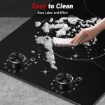 AMZCHEF 12Inch 2 Burner Electric Cooktop, 1800W/11Levels 2 Burners Stove Top With Knob Control Countertop & Built-in Radiant Electric Stove with Residual Heat Indicator