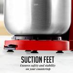 OVENTE Electric Stand Mixer with 3.5 Quarts Stainless Steel Mixing Bowl, 5 Speed Portable and Lightweight 250W Kitchen Mixer for Everyday Use, Includes 2 Egg Beater Whisk and Dough Hook, Red SM680R