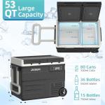 JicSuXi 12 Car Refrigerator, 53Quart Dual Zone 12V Car Fridge Portable Freezer(-4F~68F), Compressor Electric Cooler with 12/24V DC 110-240V AC, APP Control, for Camping, Travel, RV, Truck (53Quart)