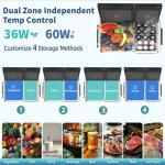JicSuXi 12 Car Refrigerator, 53Quart Dual Zone 12V Car Fridge Portable Freezer(-4F~68F), Compressor Electric Cooler with 12/24V DC 110-240V AC, APP Control, for Camping, Travel, RV, Truck (53Quart)